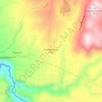 Mapa topográfico Champapongo Bajo, altitud, relieve