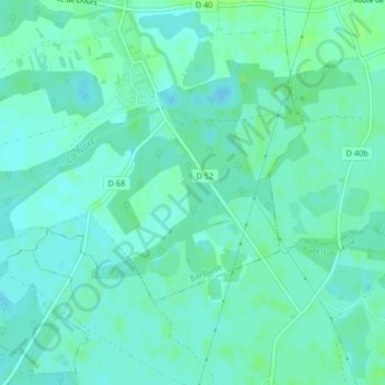 Mapa topográfico Sausseron, altitud, relieve