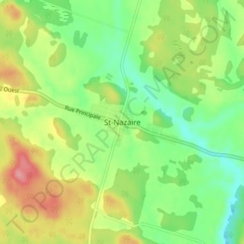 Mapa topográfico St-Nazaire, altitud, relieve