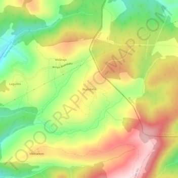 Mapa topográfico Bustidoño, altitud, relieve