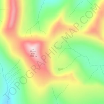 Mapa topográfico Ilgachuz Range, altitud, relieve