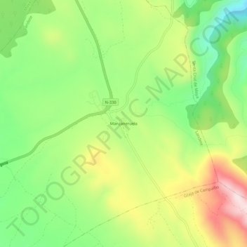 Mapa topográfico Manzaneruela, altitud, relieve