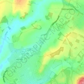 Mapa topográfico Beversbrook, altitud, relieve
