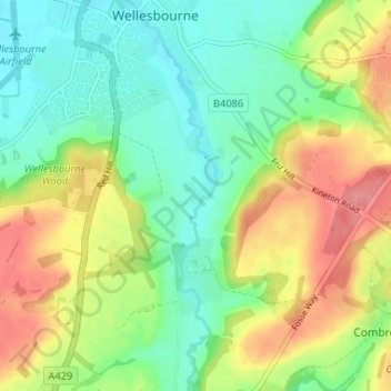 Mapa topográfico Walton, altitud, relieve
