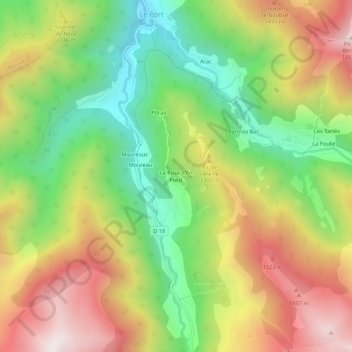 Mapa topográfico La Ruse d'En Haut, altitud, relieve