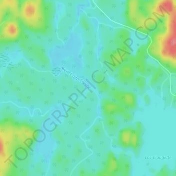 Mapa topográfico Lac Bergeron, altitud, relieve