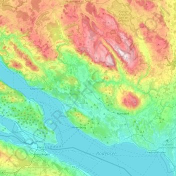 Mapa topográfico Salem, altitud, relieve