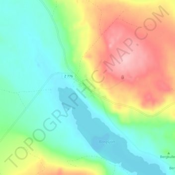 Mapa topográfico Borgvattnet, altitud, relieve