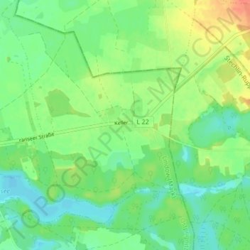 Mapa topográfico Keller, altitud, relieve