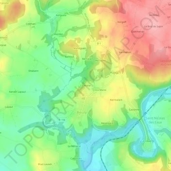 Mapa topográfico La Motte, altitud, relieve