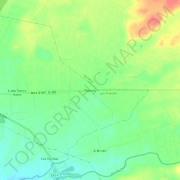 Mapa topográfico Pejerrey, altitud, relieve