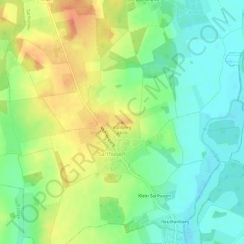 Mapa topográfico Kuhberg, altitud, relieve