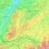 Mapa topográfico Zollernalb, altitud, relieve