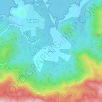 Mapa topográfico Kaiga, altitud, relieve