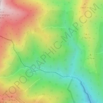 Mapa topográfico El Matazo, altitud, relieve