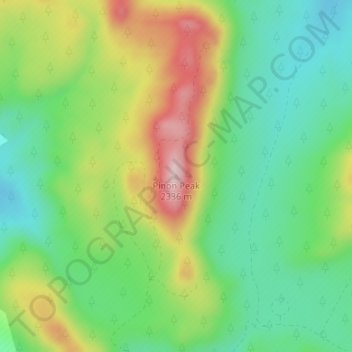 Mapa topográfico Pinon Peak, altitud, relieve