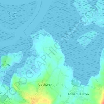 Mapa topográfico Ham Green, altitud, relieve