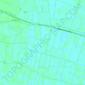Mapa topográfico Horbling Fen, altitud, relieve