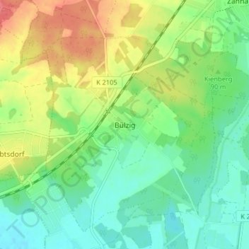 Mapa topográfico Bülzig, altitud, relieve