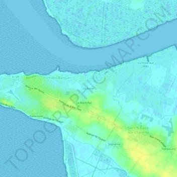 Mapa topográfico La Bosse, altitud, relieve