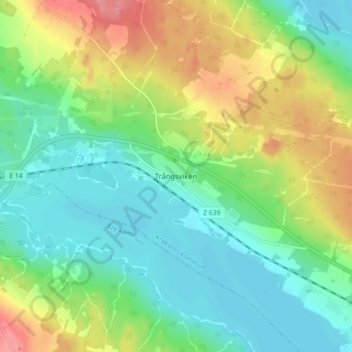 Mapa topográfico Trångsviken, altitud, relieve