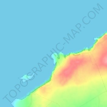 Mapa topográfico Dunlicky Point, altitud, relieve