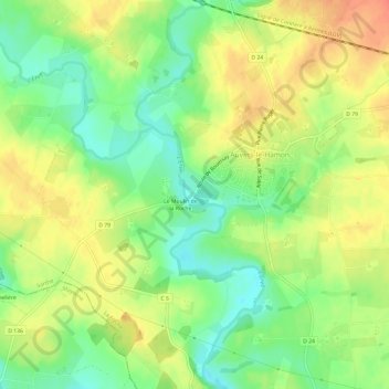 Mapa topográfico La Hubinière, altitud, relieve