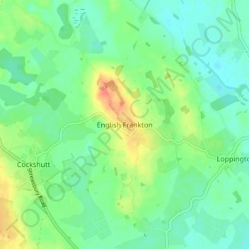Mapa topográfico English Frankton, altitud, relieve