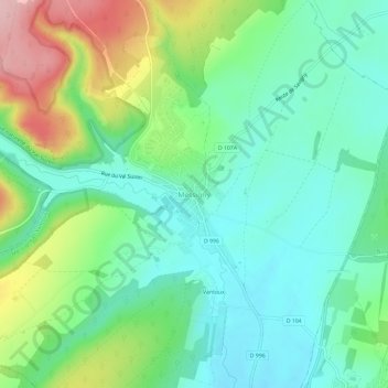 Mapa topográfico Messigny, altitud, relieve