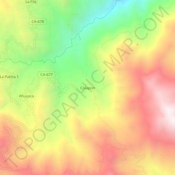 Mapa topográfico Colapon, altitud, relieve
