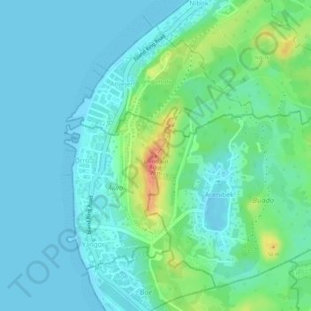 Mapa topográfico Command Ridge, altitud, relieve