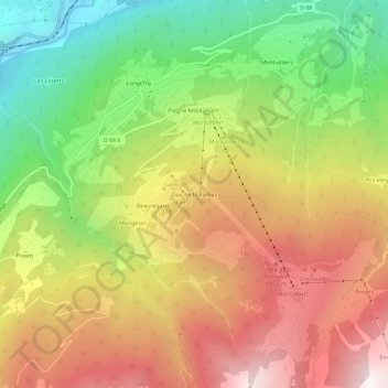 Mapa topográfico Dou de la Ramaz, altitud, relieve