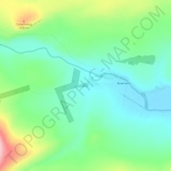Mapa topográfico Braeval, altitud, relieve