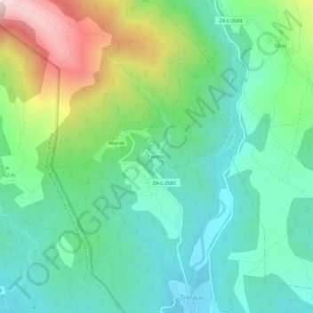 Mapa topográfico Cerdillo, altitud, relieve