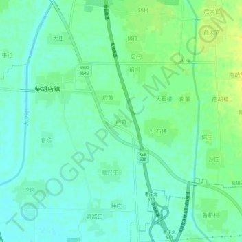 Mapa topográfico 前黄村, altitud, relieve