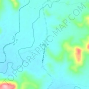 Mapa topográfico Batasan, altitud, relieve