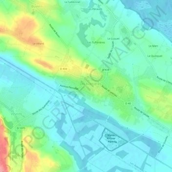 Mapa topográfico Ciers, altitud, relieve