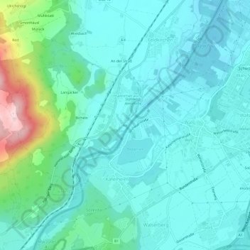 Mapa topográfico Au, altitud, relieve