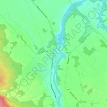 Mapa topográfico Pakenham, altitud, relieve