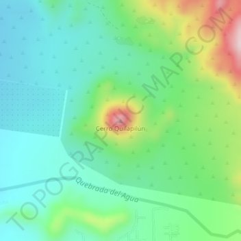 Mapa topográfico Cerro Quilapilún, altitud, relieve