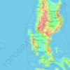 Mapa topográfico Pangasinan, altitud, relieve