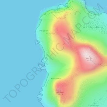 Mapa topográfico Manssetur, altitud, relieve