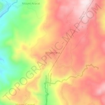 Mapa topográfico Wilderness, altitud, relieve
