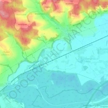 Mapa topográfico Edlkofen, altitud, relieve