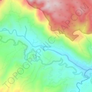 Mapa topográfico Tabbinjai, altitud, relieve