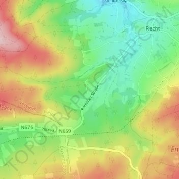 Mapa topográfico Huppertzberg, altitud, relieve