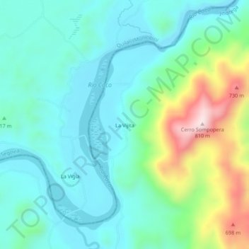 Mapa topográfico La Vijita, altitud, relieve