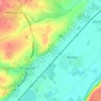 Mapa topográfico Goverton, altitud, relieve