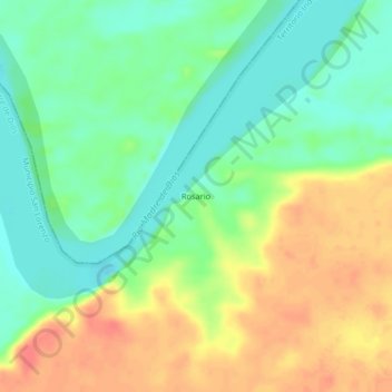 Mapa topográfico Rosario, altitud, relieve
