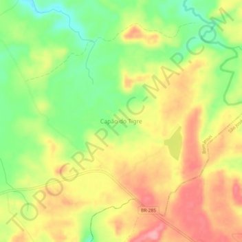 Mapa topográfico Capão do Tigre, altitud, relieve